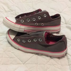 Gray and Pink Converse All Star